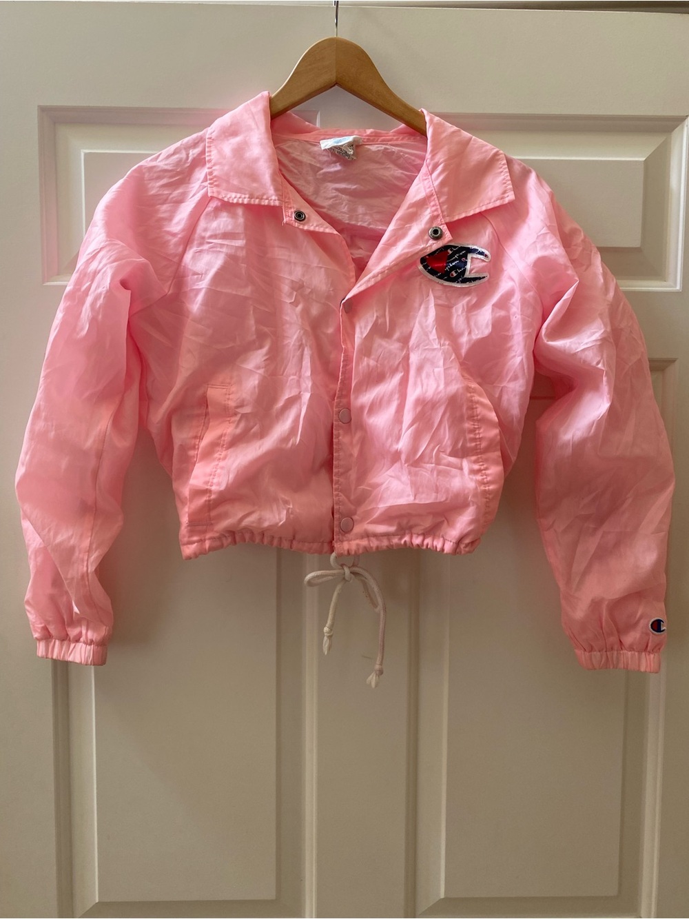 Vintage Champion Pink Windbreaker Cropped Jacket XS